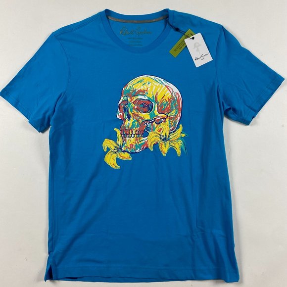 Robert Graham Other - NWT Robert Graham Dunewood Skull T Shirt Mens Size Large Blue Cotton